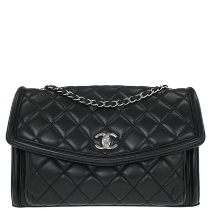 Chanel Black Lambskin Geometric Flap Shoulder Bag