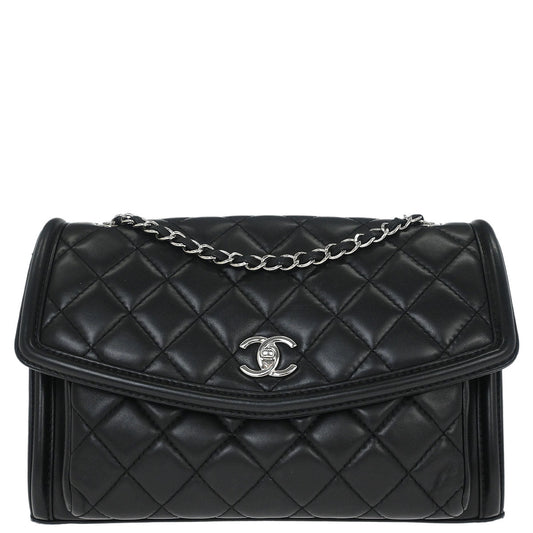 Chanel Black Lambskin Geometric Flap Shoulder Bag