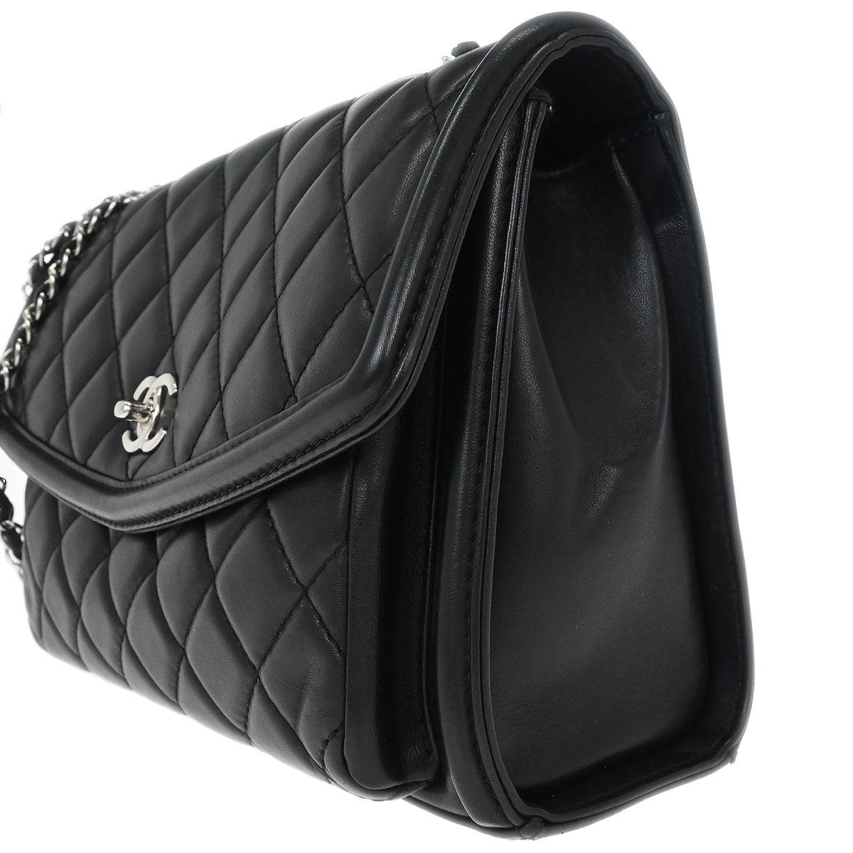 Chanel Black Lambskin Geometric Flap Shoulder Bag