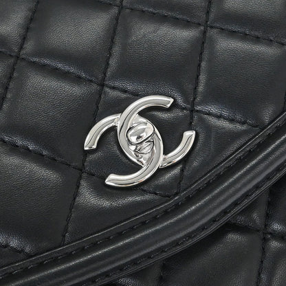 Chanel Black Lambskin Geometric Flap Shoulder Bag