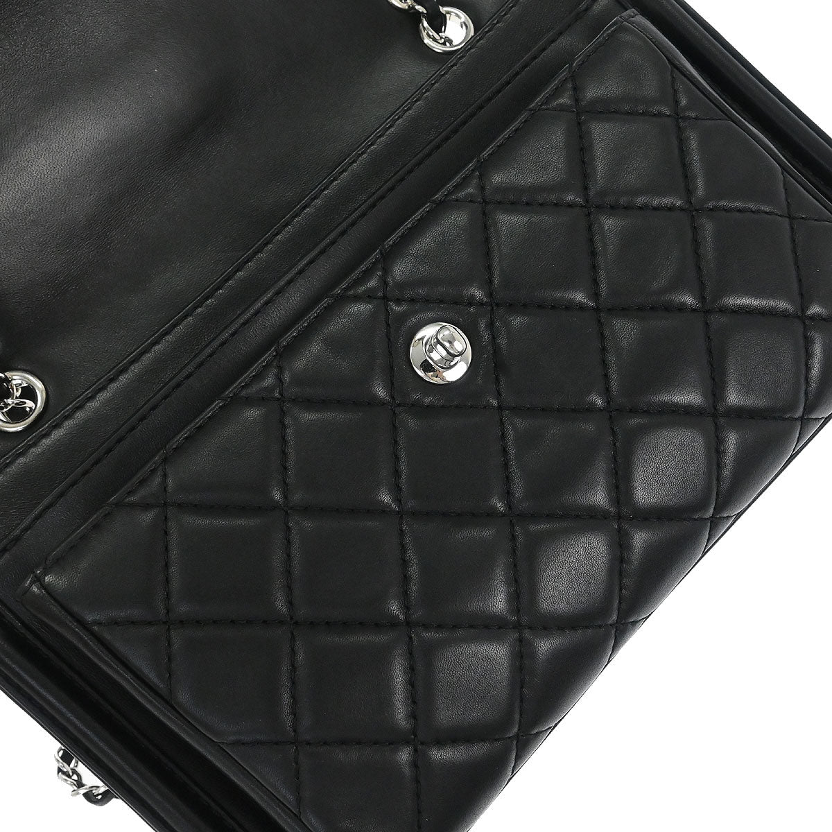 Chanel Black Lambskin Geometric Flap Shoulder Bag