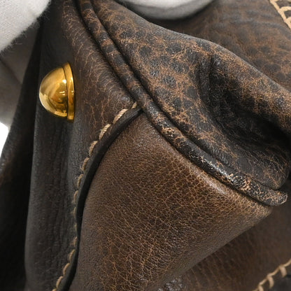 Gucci Dark Brown Guccissima Pelham Horsebit Handbag