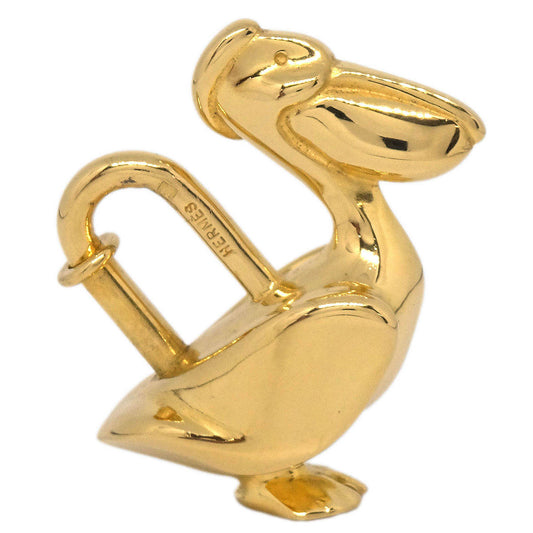 Hermes Pelican Motif 1992 Limited Cadena Padlock Gold Bag Charm