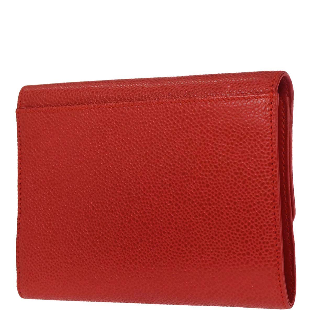 Chanel 1997-1999 Red Caviar Skin Trifold Wallet