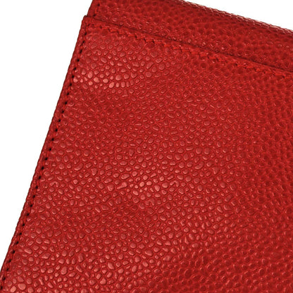 Chanel 1997-1999 Red Caviar Skin Trifold Wallet