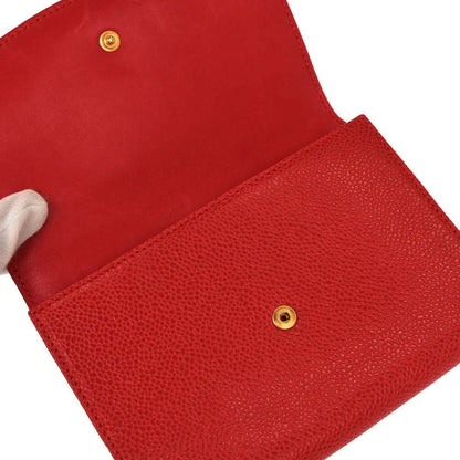 Chanel 1997-1999 Red Caviar Skin Trifold Wallet