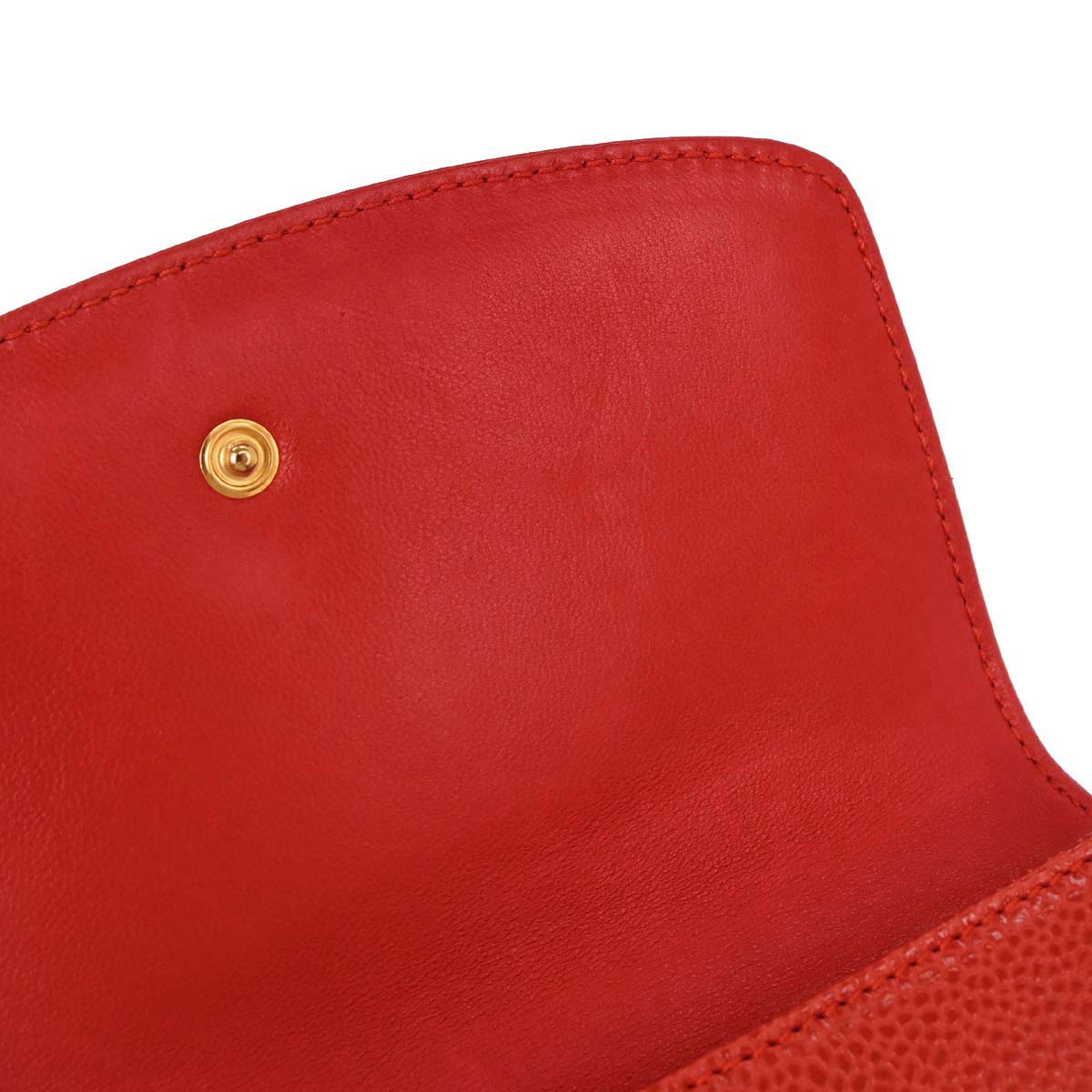 Chanel 1997-1999 Red Caviar Skin Trifold Wallet