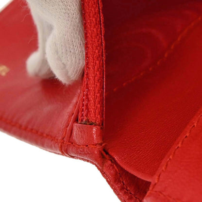 Chanel 1997-1999 Red Caviar Skin Trifold Wallet