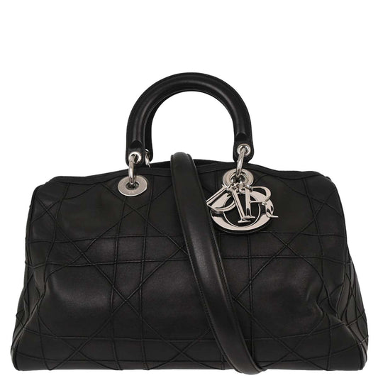 Christian Dior Black Leather Granville 2way Shoulder Handbag
