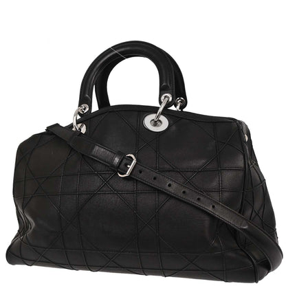 Christian Dior Black Leather Granville 2way Shoulder Handbag