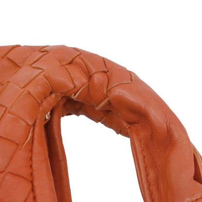 Bottega Veneta Orange Lambskin Intrecciato Hobo Handbag