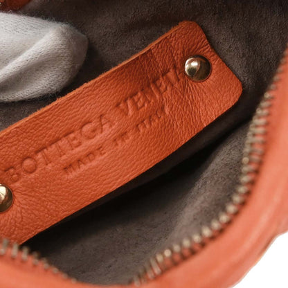 Bottega Veneta Orange Lambskin Intrecciato Hobo Handbag