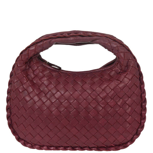 Bottega Veneta Bordeaux Lambskin Intrecciato Hobo Handbag