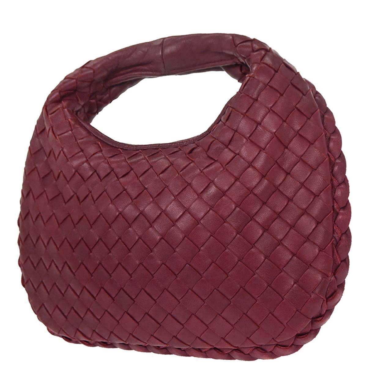 Bottega Veneta Bordeaux Lambskin Intrecciato Hobo Handbag