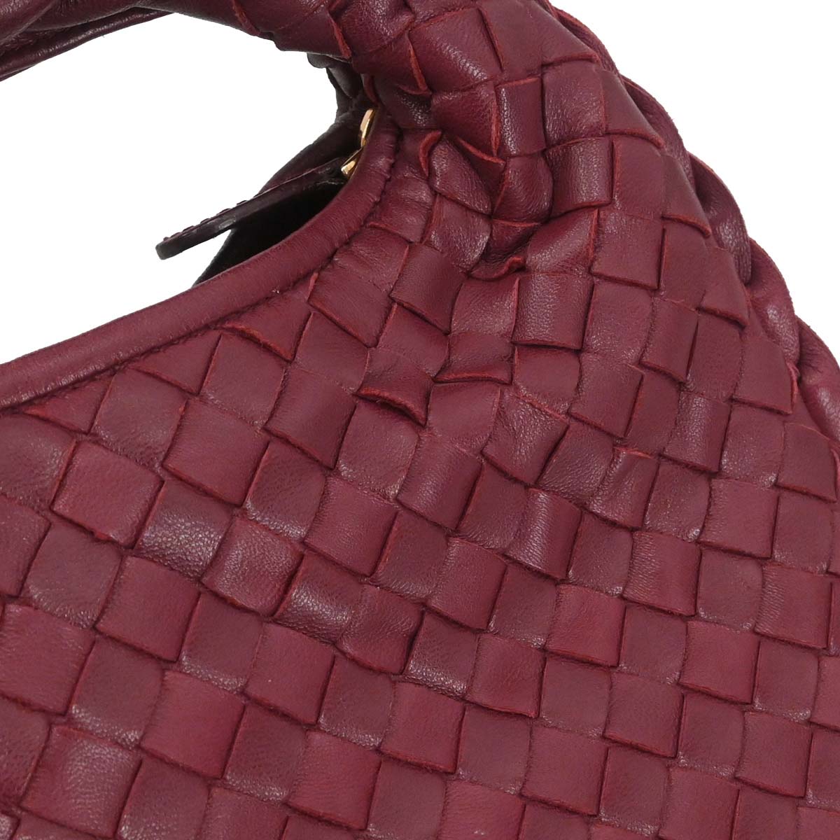 Bottega Veneta Bordeaux Lambskin Intrecciato Hobo Handbag