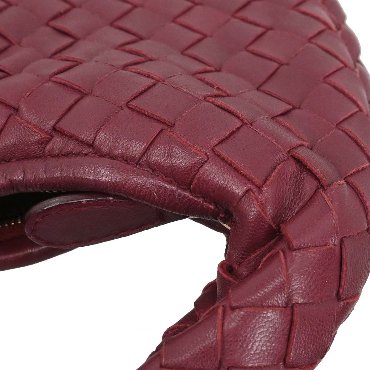 Bottega Veneta Bordeaux Lambskin Intrecciato Hobo Handbag