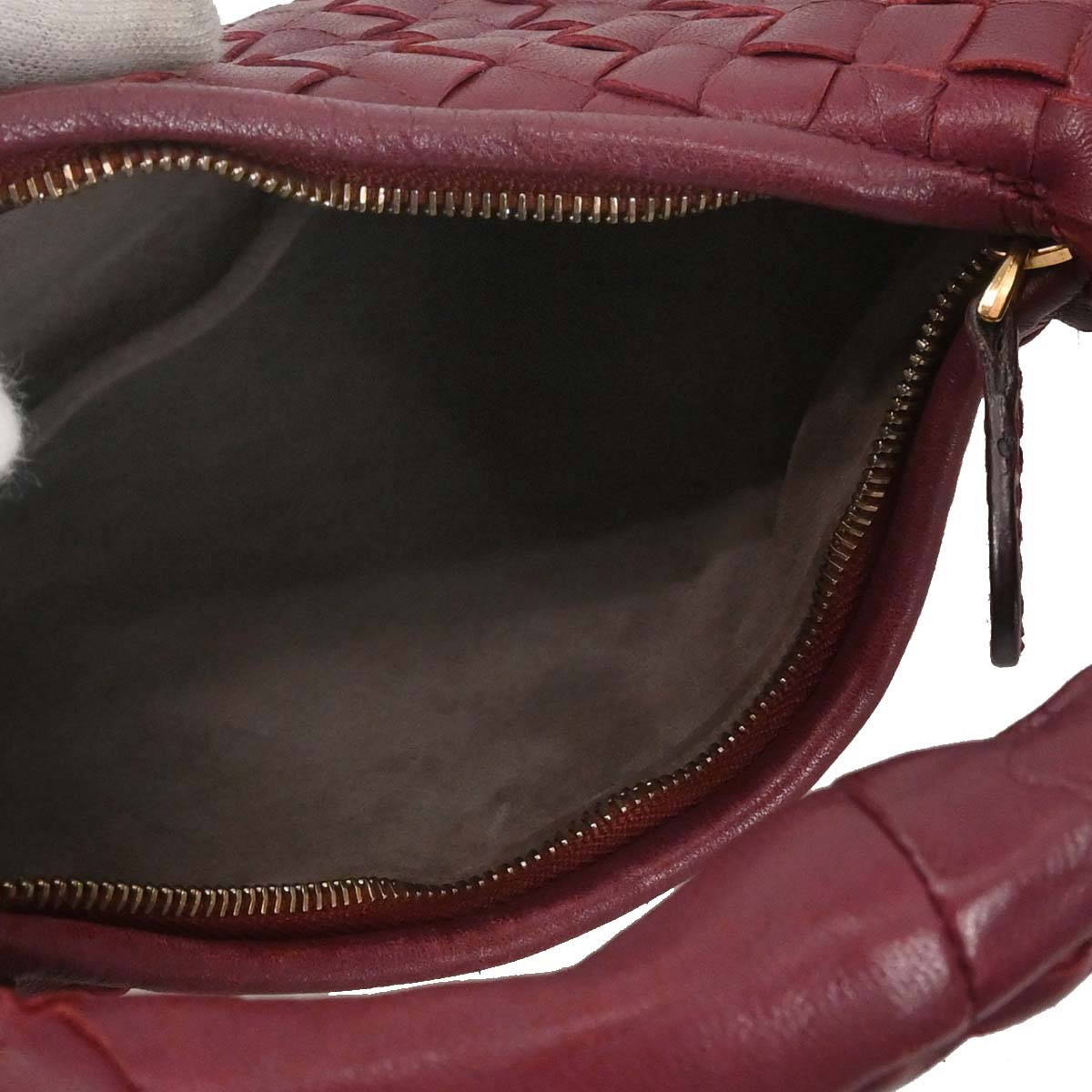 Bottega Veneta Bordeaux Lambskin Intrecciato Hobo Handbag