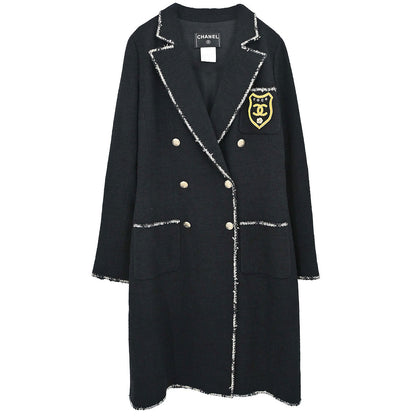 Chanel 2005 Black Emblem Double Breasted Coat #38