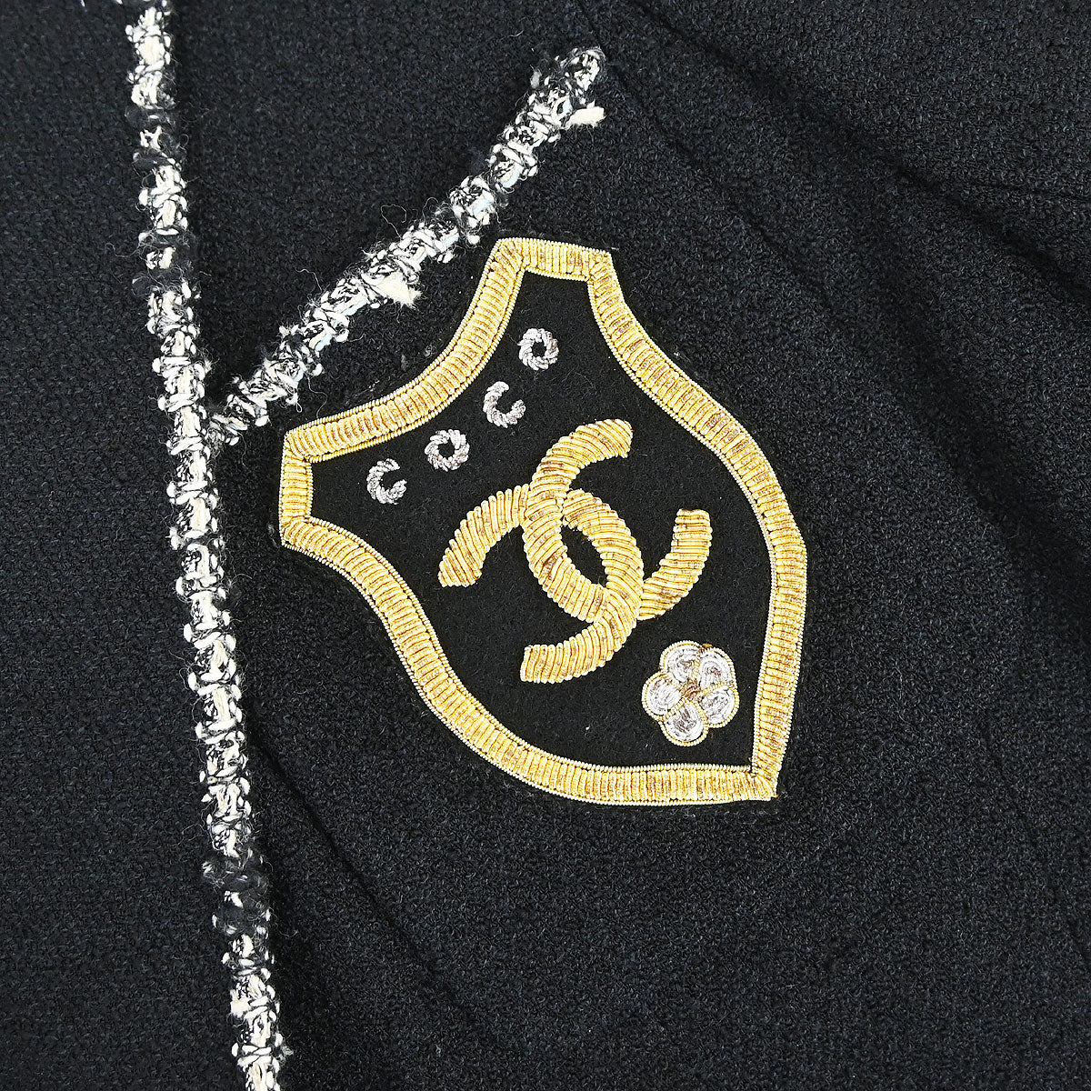 Chanel 2005 Black Emblem Double Breasted Coat #38