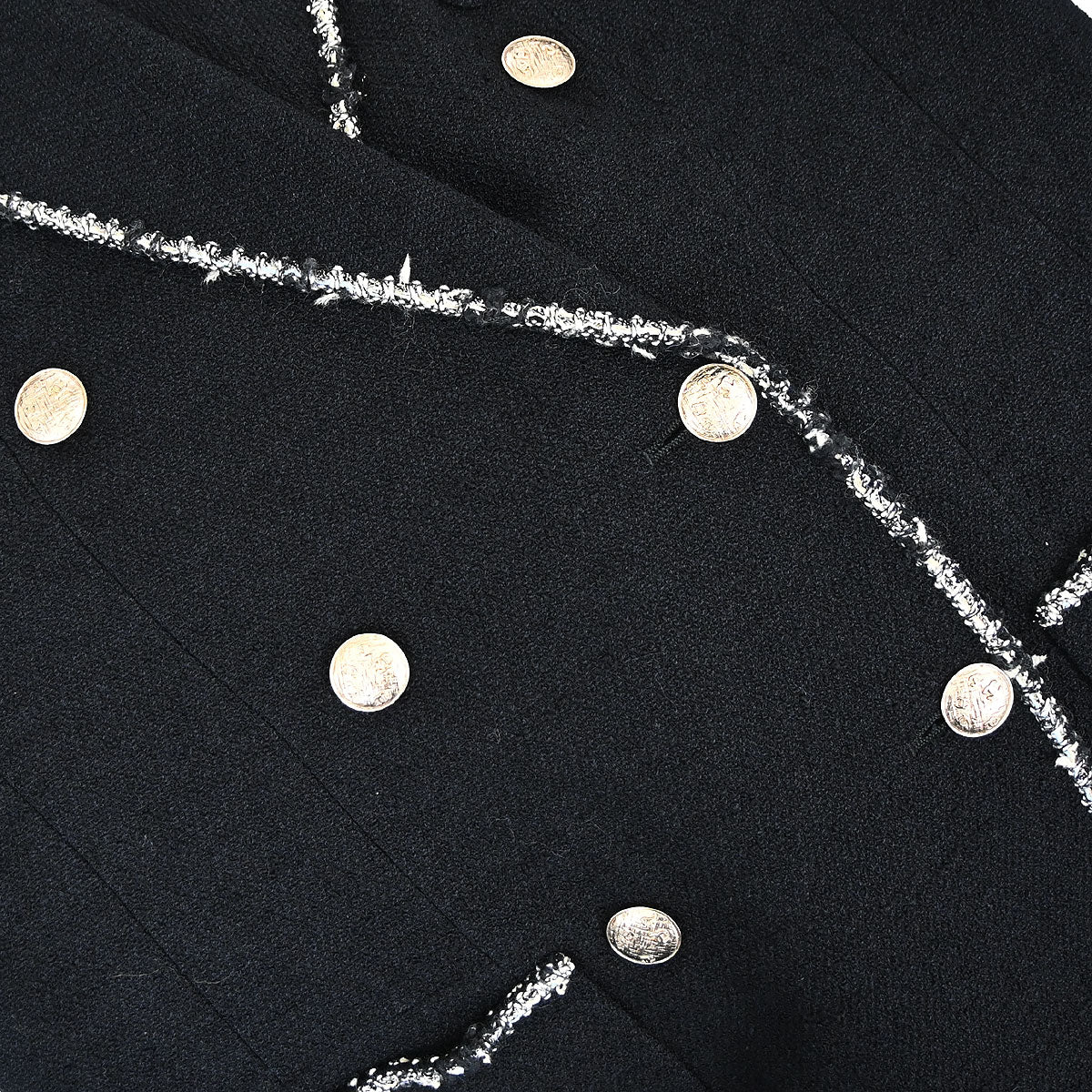 Chanel 2005 Black Emblem Double Breasted Coat #38