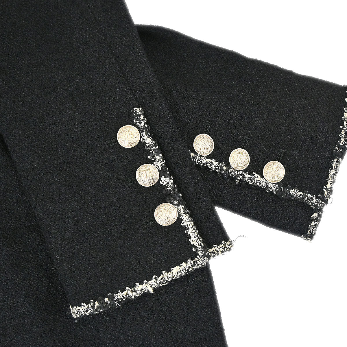 Chanel 2005 Black Emblem Double Breasted Coat #38
