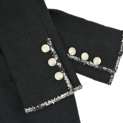 Chanel 2005 Black Emblem Double Breasted Coat #38