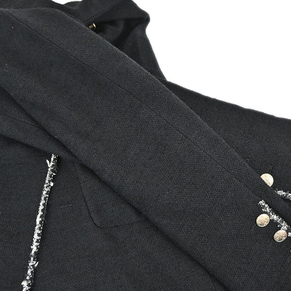 Chanel 2005 Black Emblem Double Breasted Coat #38
