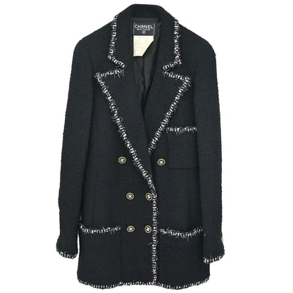 Chanel 1994 Double Breasted Jacket Black #38