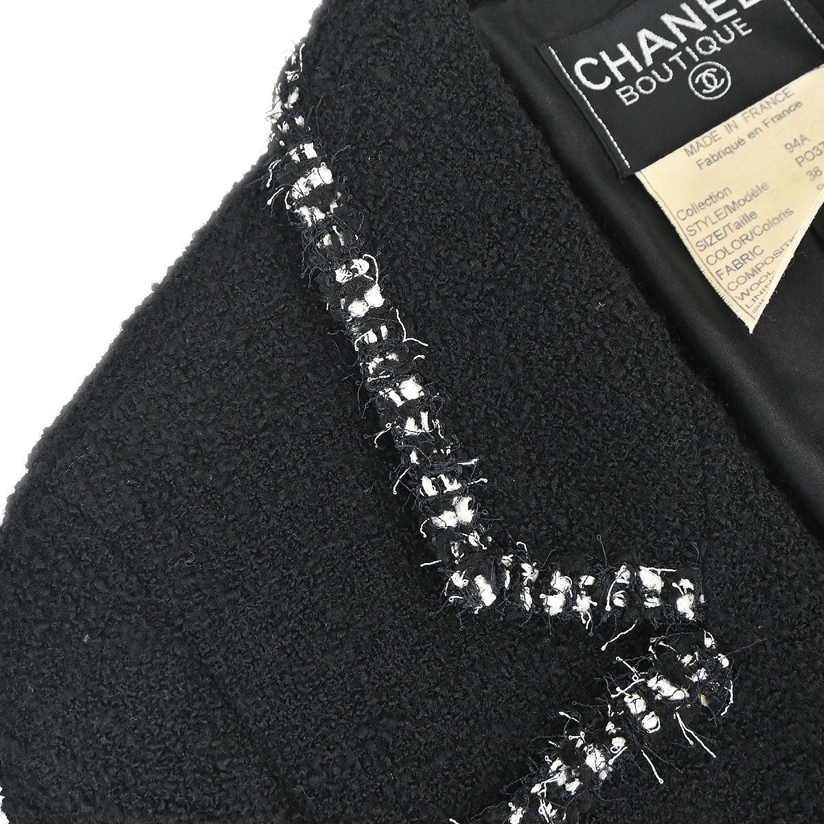 Chanel 1994 Double Breasted Jacket Black #38