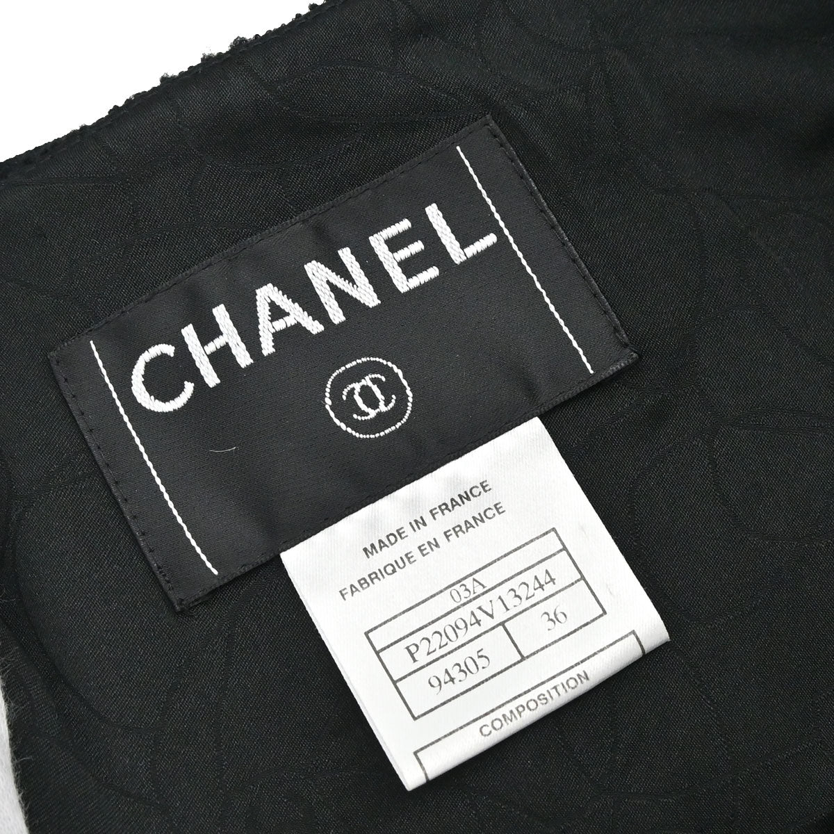 Chanel 2003 Setup Suit Jacket Skirt Black #36