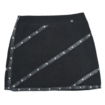 Chanel 2003 Setup Suit Jacket Skirt Black #36