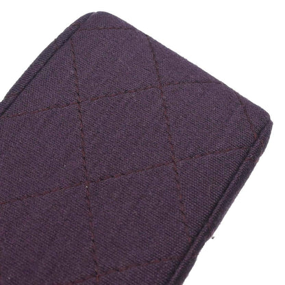 Chanel Purple Cotton Medium Classic Double Flap Shoulder Bag