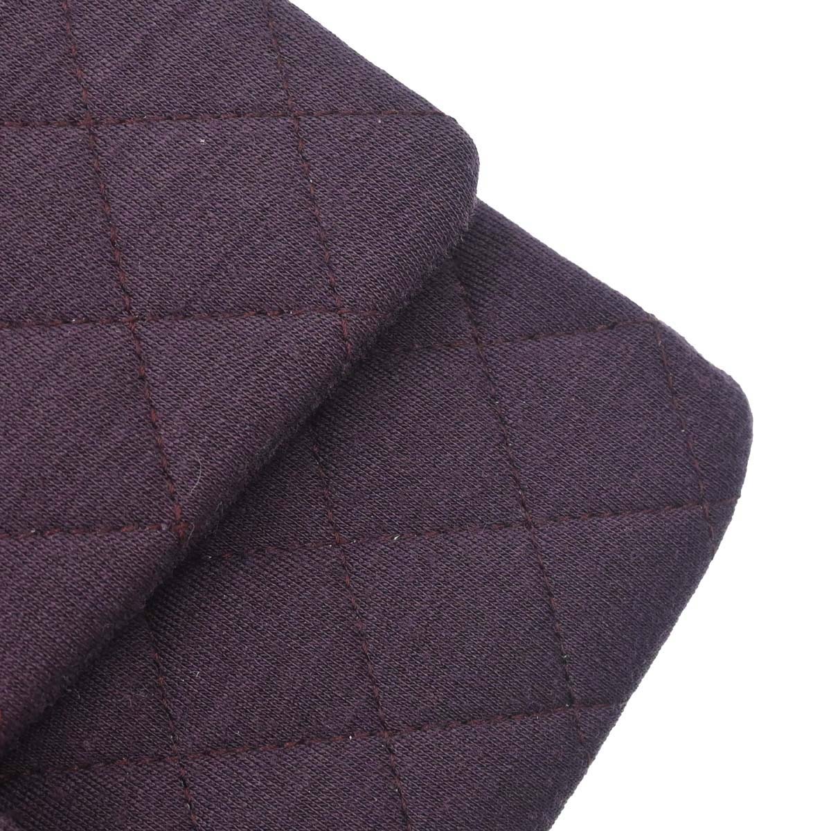 Chanel Purple Cotton Medium Classic Double Flap Shoulder Bag