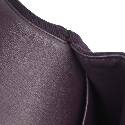 Chanel Purple Cotton Medium Classic Double Flap Shoulder Bag