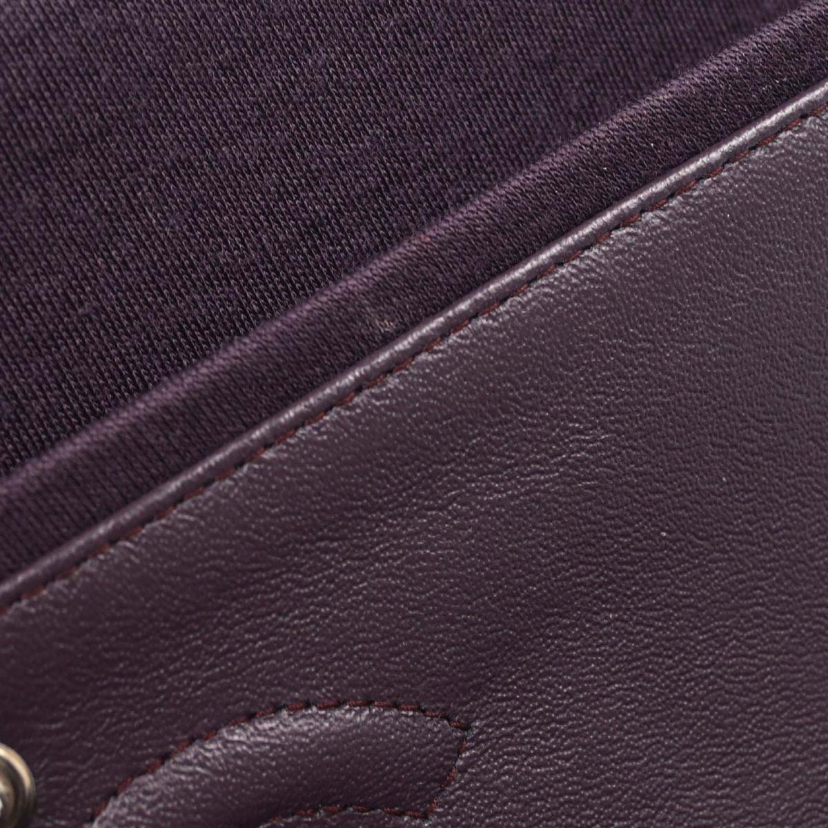Chanel Purple Cotton Medium Classic Double Flap Shoulder Bag