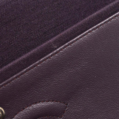 Chanel Purple Cotton Medium Classic Double Flap Shoulder Bag