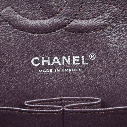 Chanel Purple Cotton Medium Classic Double Flap Shoulder Bag