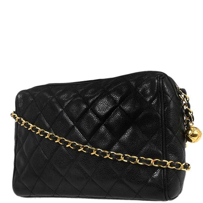 Chanel Black Caviar Skin Camera Bag Small