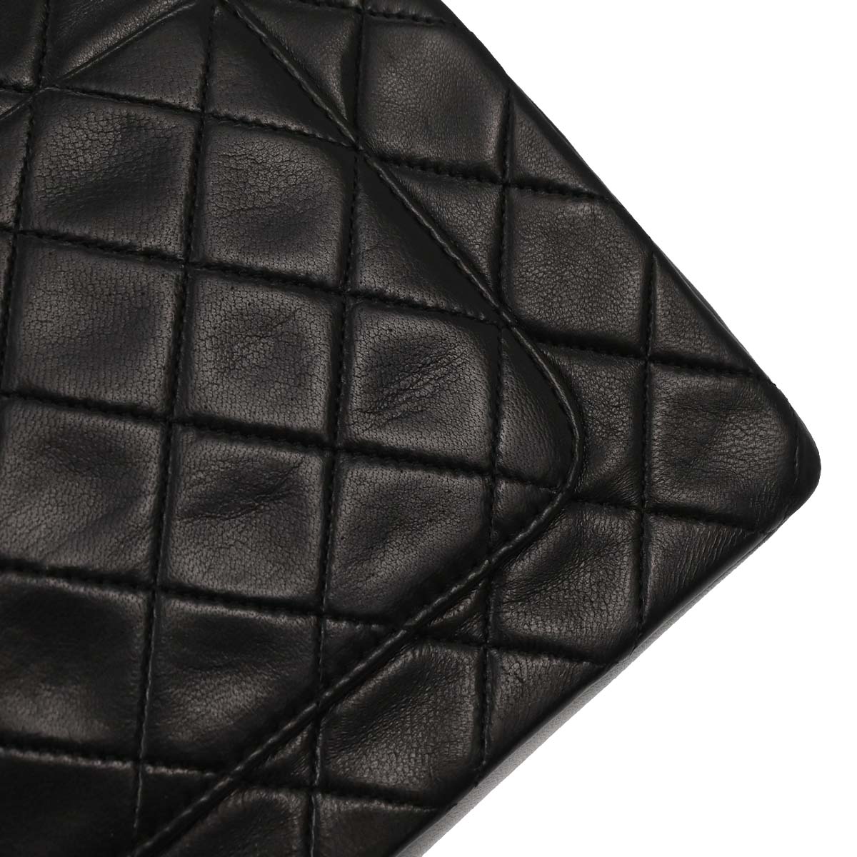 Chanel Black Lambskin Straight Flap Shoulder Bag