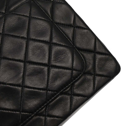 Chanel Black Lambskin Straight Flap Shoulder Bag