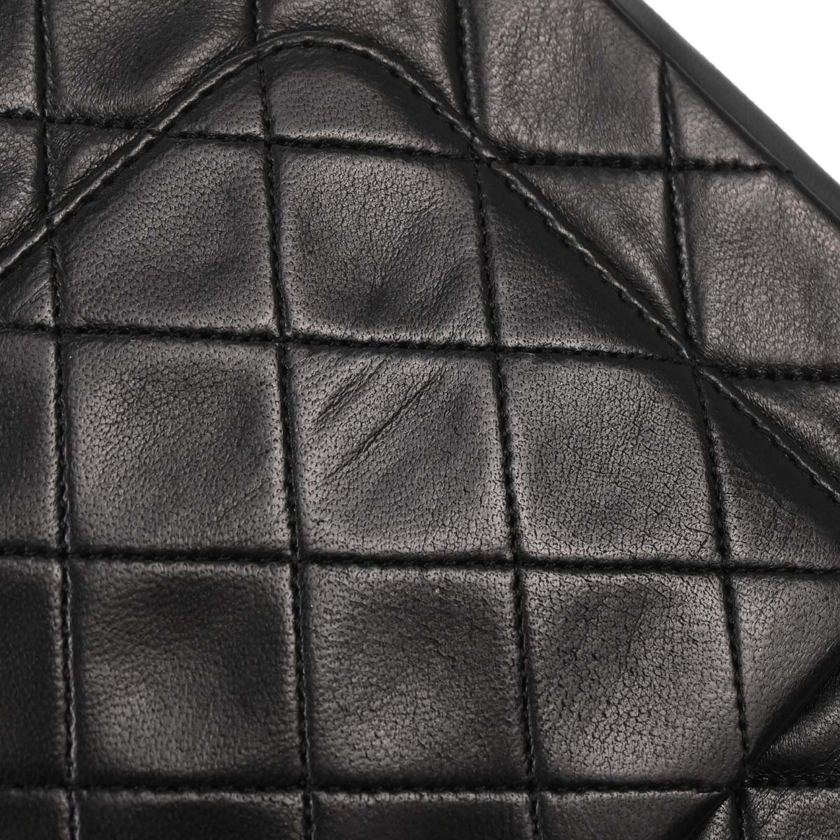 Chanel Black Lambskin Straight Flap Shoulder Bag