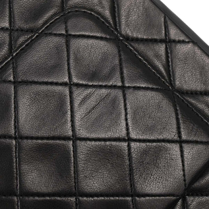 Chanel Black Lambskin Straight Flap Shoulder Bag