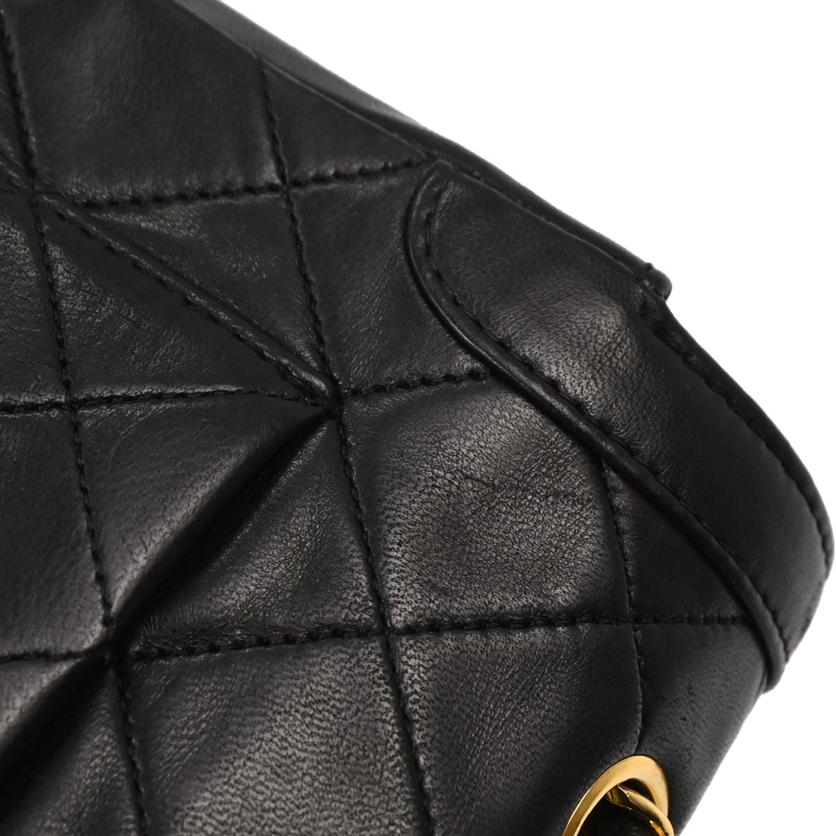 Chanel Black Lambskin Straight Flap Shoulder Bag