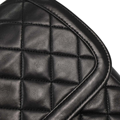 Chanel Black Lambskin Straight Flap Shoulder Bag