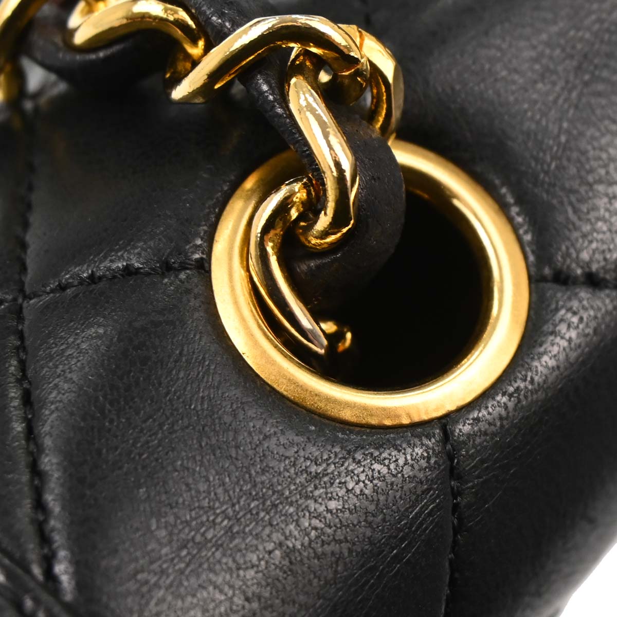 Chanel Black Lambskin Straight Flap Shoulder Bag