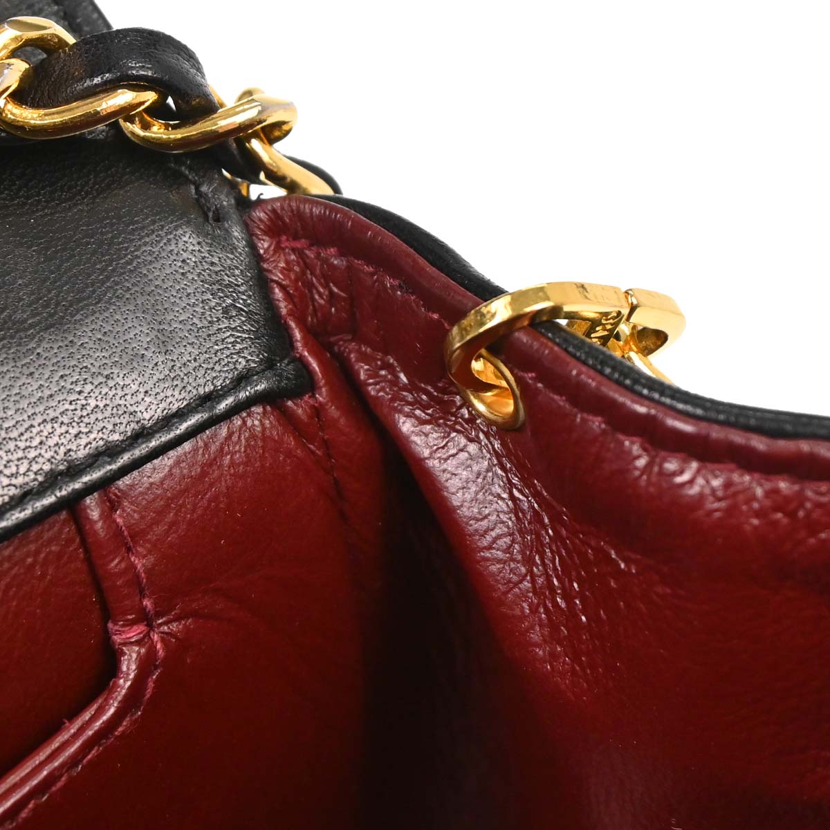 Chanel Black Lambskin Straight Flap Shoulder Bag