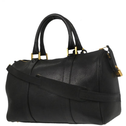 Chanel Black Caviar Skin 2way Shoulder Duffle Handbag