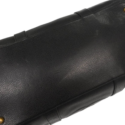 Chanel Black Caviar Skin 2way Shoulder Duffle Handbag