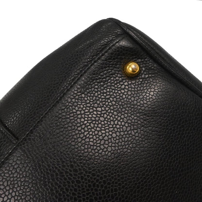 Chanel Black Caviar Skin 2way Shoulder Duffle Handbag