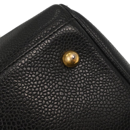 Chanel Black Caviar Skin 2way Shoulder Duffle Handbag